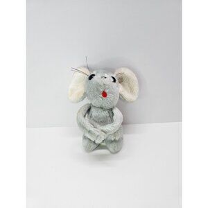 Vintage Gray Mouse Plush 8'' Stuffed Animal Soft Toy